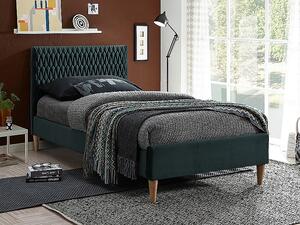 Čalouněná jednolůžková postel NEVIO - 90x200 cm, zelená