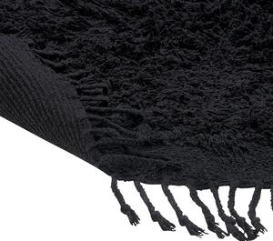 Kulatý bavlněný koberec ⌀ 140 cm černý BITLIS
