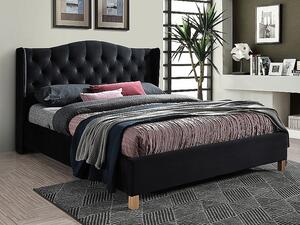 Čalouněná manželská postel LUDVINA 2 - 160x200 cm, černá