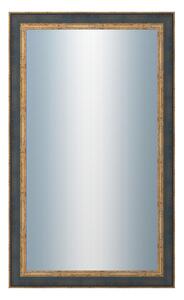 DANTIK - Zarámované zrcadlo - rozměr s rámem cca 60x100 cm z lišty ZVRATNÁ modrozlatá plast (3068)