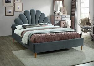 Čalouněná manželská postel AFRODITE - 160x200 cm, šedá
