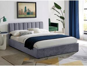 Čalouněná manželská postel VIZMA - 160x200 cm, šedá