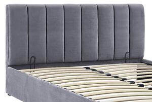 Čalouněná manželská postel VIZMA - 160x200 cm, šedá