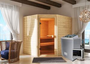 AKCE: Finská sauna KARIBU ELEA (6170) - set s kamny 9,0 kW (80637)