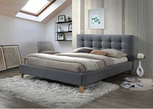 Čalouněná manželská postel AMEL - 160x200 cm, šedá