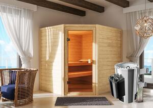AKCE: Finská sauna KARIBU ELEA (6170) - set s kamny 3,6 kW (71312)