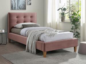 Čalouněná jednolůžková postel AMEL - 90x200 cm, růžová