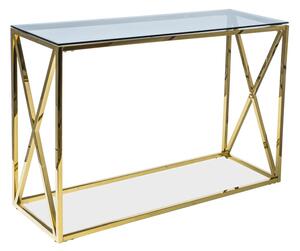 Malý konzolový stolek LAZARUS - sklo / zlatý
