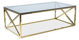 Konferenční stolek LAZARUS - sklo / zlatý