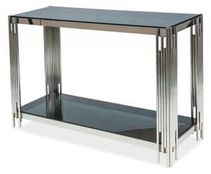 Konzolový stolek FRYDERYK - sklo / stříbrný