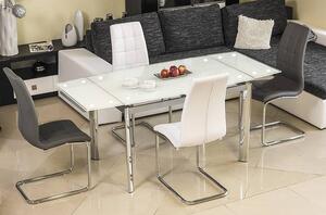 Rozkládací jídelní stůl IGNACY - 120x80, bílý / chrom