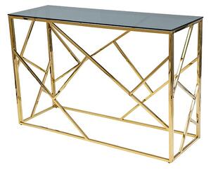 Designový konzolový stolek PIM 1 - sklo / zlatý