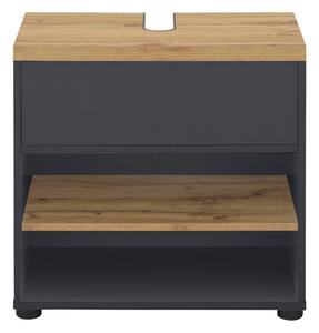 Antracitová skříňka pod umyvadlo v dekoru dubu 60x57 cm Thessa – Støraa