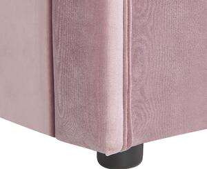 Rozkládací sametová postel 90 x 200 cm růžová MONTARGIS