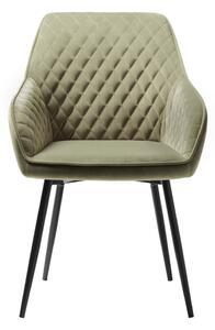 Khaki sametová jídelní židle Milton – Unique Furniture