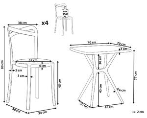 Zahradní souprava stolu a 4 židlí bílá / černá SERSALE / CAMOGLI