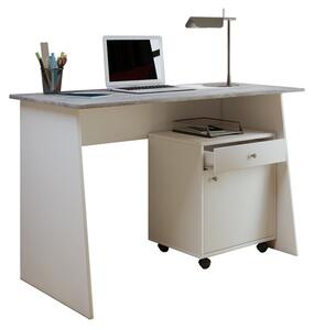 VCM Pracovní stůl Masola (šířka 110 cm, bílá / betonový dekor) (100324170007)