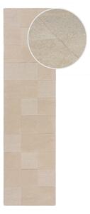 Béžový ručně tkaný vlněný běhoun 60x230 cm Checkerboard – Flair Rugs