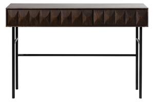 Tmavě hnědý konzolový stolek s deskou v dubovém dekoru 39x117 cm Latina – Unique Furniture