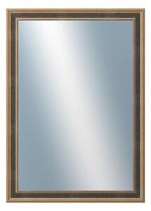 DANTIK - Zarámované zrcadlo - rozměr s rámem cca 50x70 cm z lišty TOOTH malá zlato černá (3163)