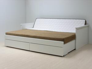 BMB TANDEM JORA s roštem a úložným prostorem 90 x 200 cm - rozkládací postel z lamina s područkami