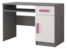 Počítačový stůl Smyk II - šedá/růžová