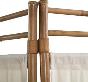 Skládací 4dílný paraván z bambusu a plátna 160 cm