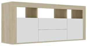 TV stolek Grays - bílý a dub sonoma | 120x30x50 cm