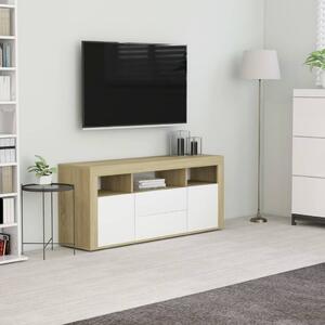 TV stolek Grays - bílý a dub sonoma | 120x30x50 cm