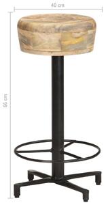 Barové stoličky Charllap - 2 ks - 66 cm | masivní mangovníkové dřevo