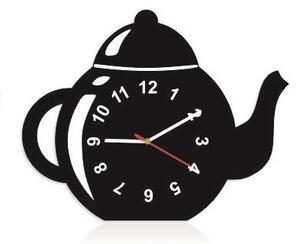 Dekorační kuchyňské hodiny ve tvaru čajník Bílá
