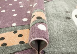 Dětský koberec Lima 1316C fialový/šedý