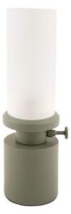 Khaki LED stmívatelná stolní lampa s kovovým stínidlem/se skleněným stínidlem (výška 29,5 cm) Camp – Leitmotiv