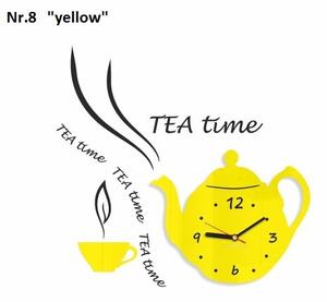 Tea Time hodiny s kuchyňským motivem Sivá