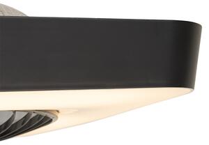 Chytrý stropní ventilátor čtvercový černý vč. LED stmívatelné - Climo
