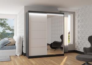 Sliding wardrobe with mirror and lighting LED CARO 180