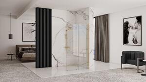 Rea Cortis, posuvná sprchová zástěna 100x200cm, 6mm sklo, čiré sklo, zlatý profil, REA-K8484
