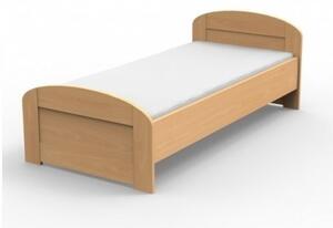 TEXPOL PETRA - masivní buková postel s oblým čelem u nohou 120 x 200 cm