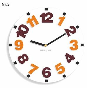 Kulaté hodiny pro děti s velkými čísly Oranžová