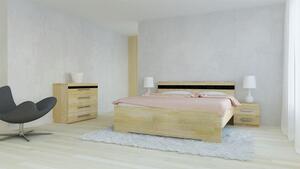 TEXPOL MONA - masivní buková postel s možností proskleného čela 160 x 190 cm