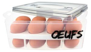 CMP Paris Úložný box na vajíčka/vejce, organizér na 24ks vajec, mix 3 barev OEUFS