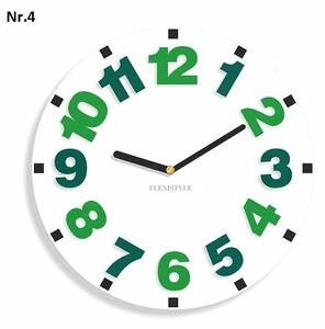 Kulaté hodiny pro děti s velkými čísly Zelená