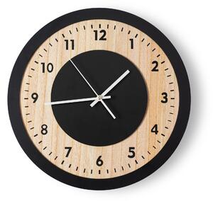 Tutumi, nástěnné dřevěné hodiny 40 cm MTZL20204, černá-hnědá, ZEG-06940