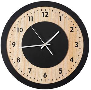 Tutumi, nástěnné dřevěné hodiny 40 cm MTZL20204, černá-hnědá, ZEG-06940