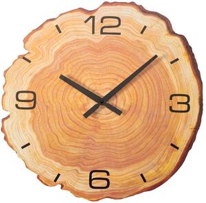 Tutumi, nástěnné hodiny s imitací stromu 40cm MTZL20205, hnědá, ZEG-06936