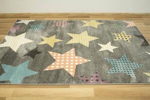 Dětský koberec Lima C264A Hvězdy šedý