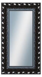 DANTIK - Zarámované zrcadlo - rozměr s rámem cca 50x90 cm z lišty ROKOKO černá lesklá (2632)