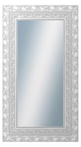 DANTIK - Zarámované zrcadlo - rozměr s rámem cca 50x90 cm z lišty ROKOKO stříbrná házená (2881)