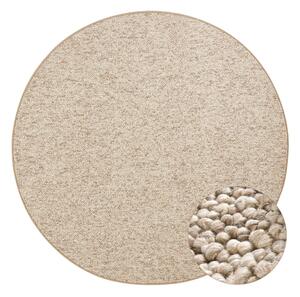 Světle hnědý kulatý koberec ø 133 cm Wolly – BT Carpet