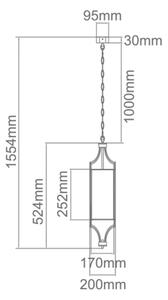 Open Design OR80551 - Lustr na řetězu LUNGA 1xE27/15W/230V lesklý chrom/bílá